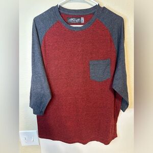 Retrofit Red and Gray Long Sleeve Raglan Tee
